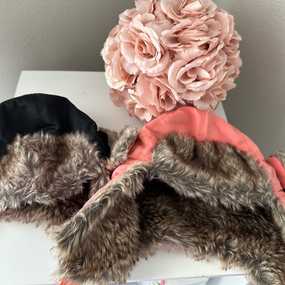 Kids Faux Fur Aviator Hat - Pink and Brown